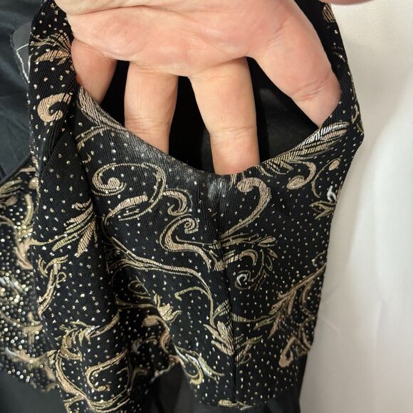 Alex Evenings 18W Empire Waist Sheath Dress Sparkle Black Gold Silver READ - Picture 12 of 12